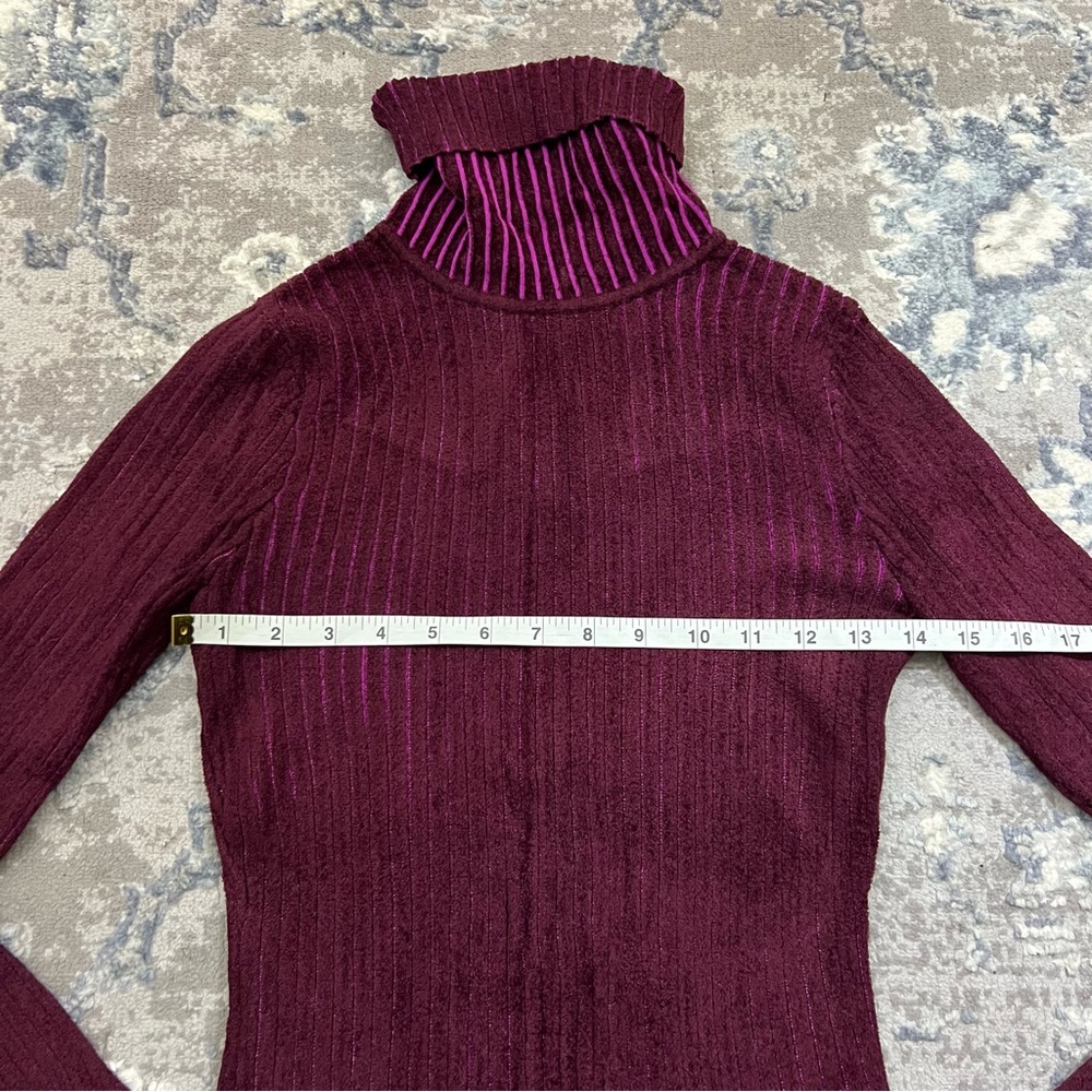 Milly Striped Multi Colored Pullover Turtleneck S… - image 6